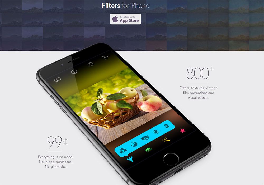 filters app homepage