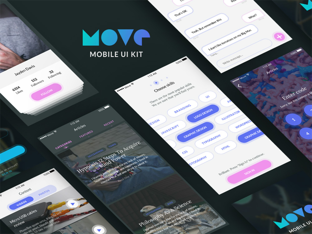 move ui kit sketch