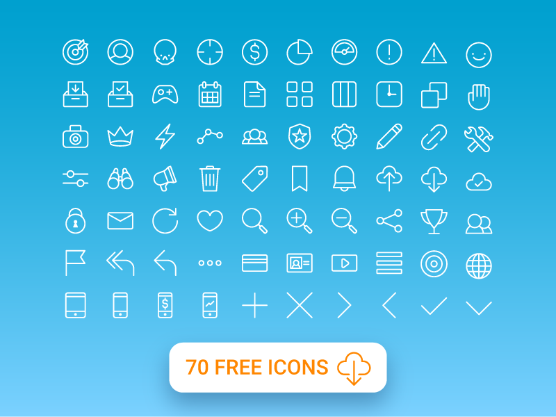 Free Minimal Icon Sets - 70 Free All Purpose Line Icons