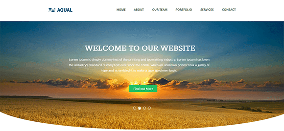 free responive web template html css Aqual