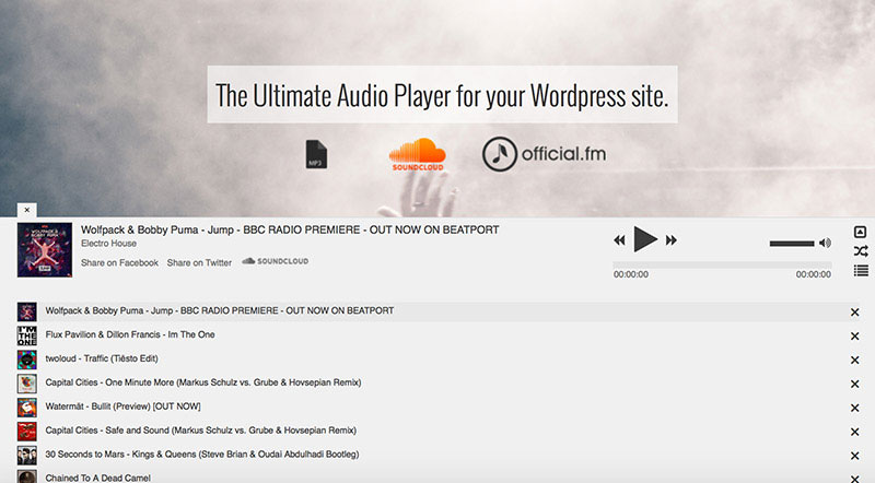 Ultimate audio player for your WordPress website.