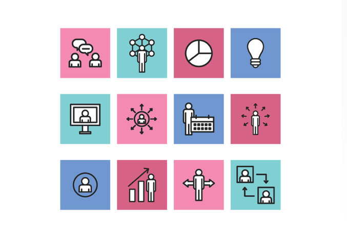 Business Icon Set - Outlined Business Icons