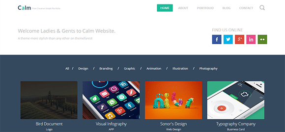 free responive web template html css Calm