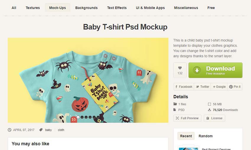 Baby T-shirt Psd Mockup