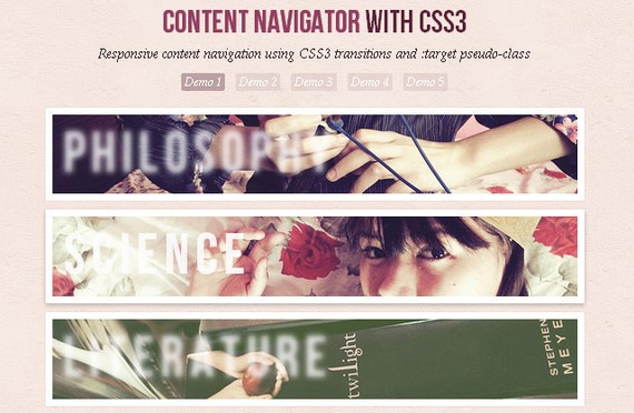 Responsive Content Navigator with CSS3