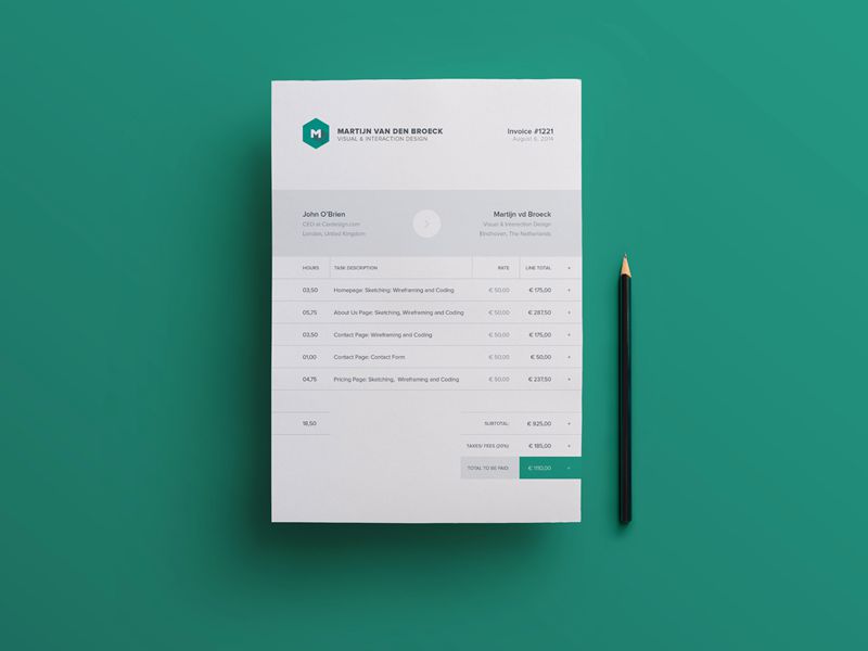 Modern Beautiful Free Invoice Templates for Creatives