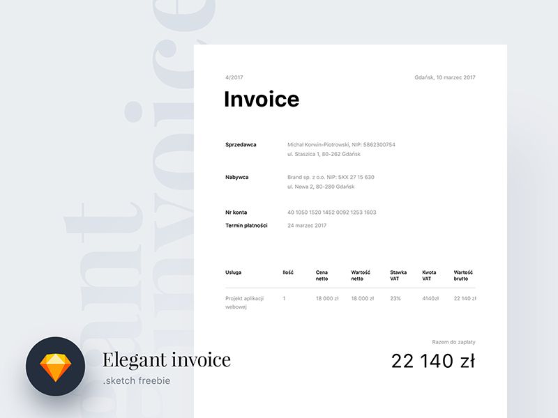 Elegant Sketch Beautiful Free Invoice Templates for Creatives
