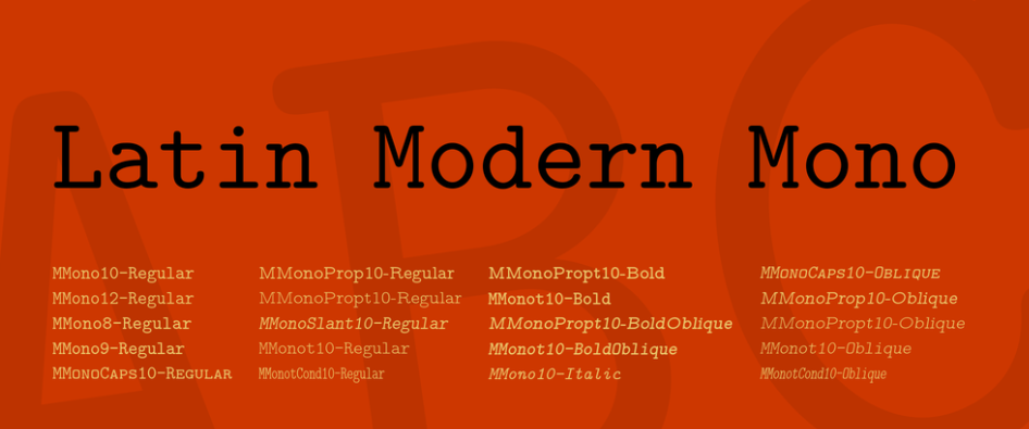 Latin Modern Mono Font Family