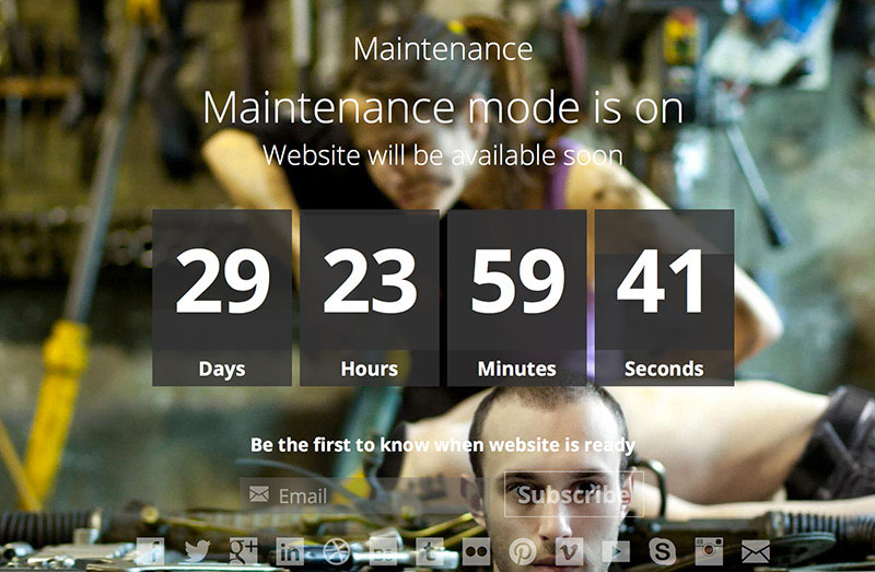 Add the maintenance mode when updating a website.