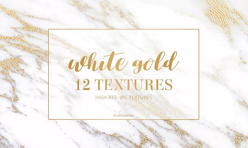 Example of 12 White Gold Marble Textures