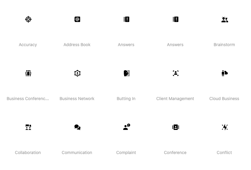 Material Filled Icons of Business