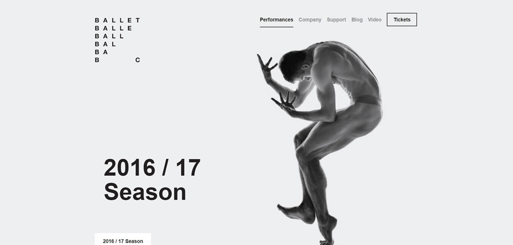 minimal web design Ballet BC