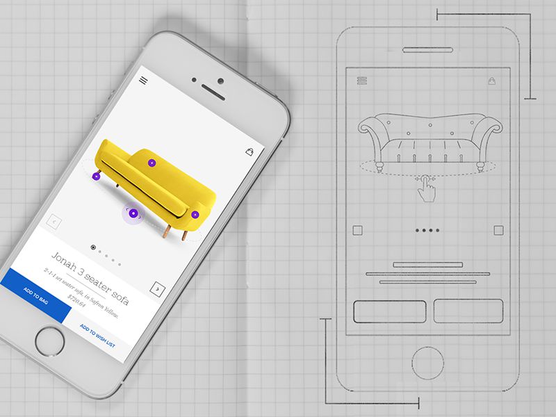 Furniture App Product Page Sketch