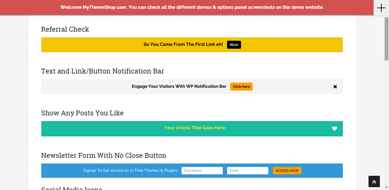 Inform your customers immediately with the latest projects and promotions using the WP Notification Bar plugin
