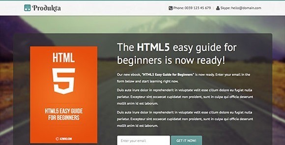 free responive web template html css Produkta