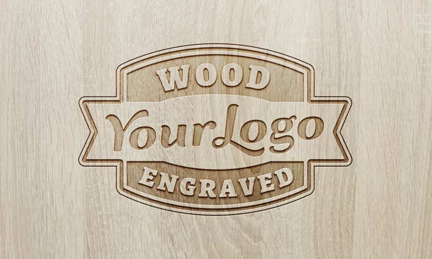 Example of Wood Engraved Logo MockUp #2