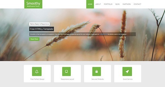 free responive web template html css Smoothy
