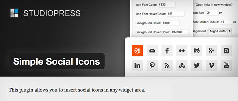 Simple Social Icons the most popular StudioPress plugin with 398,359 downloads