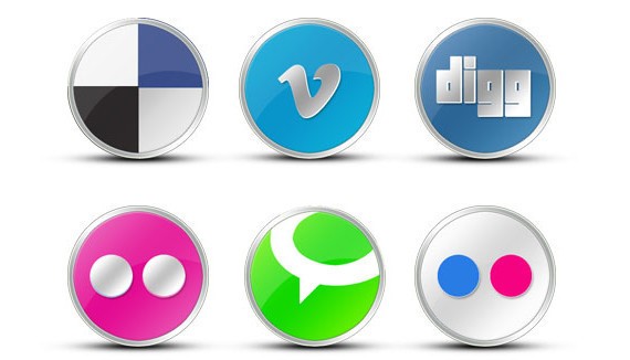 Round Vista like social icons