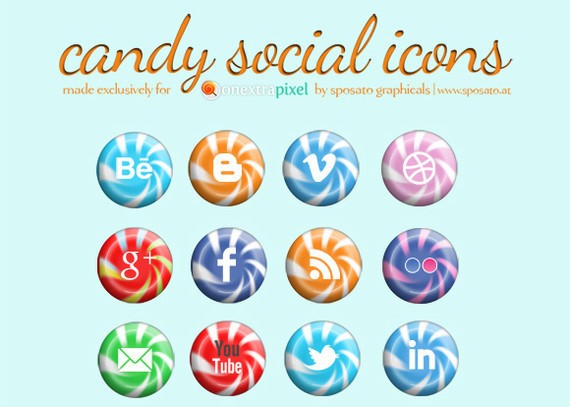 Candy Social Media Icons