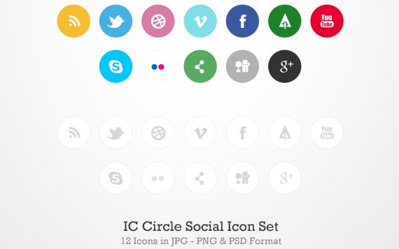 IC Circle Social Icon Set