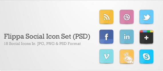 Flippa Social Icon Set (PSD)