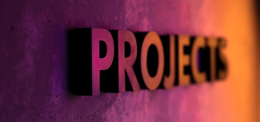 A sign that reads "PROJECTS".
