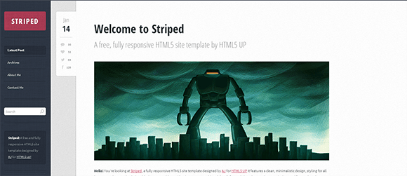 free responive web template html css Striped