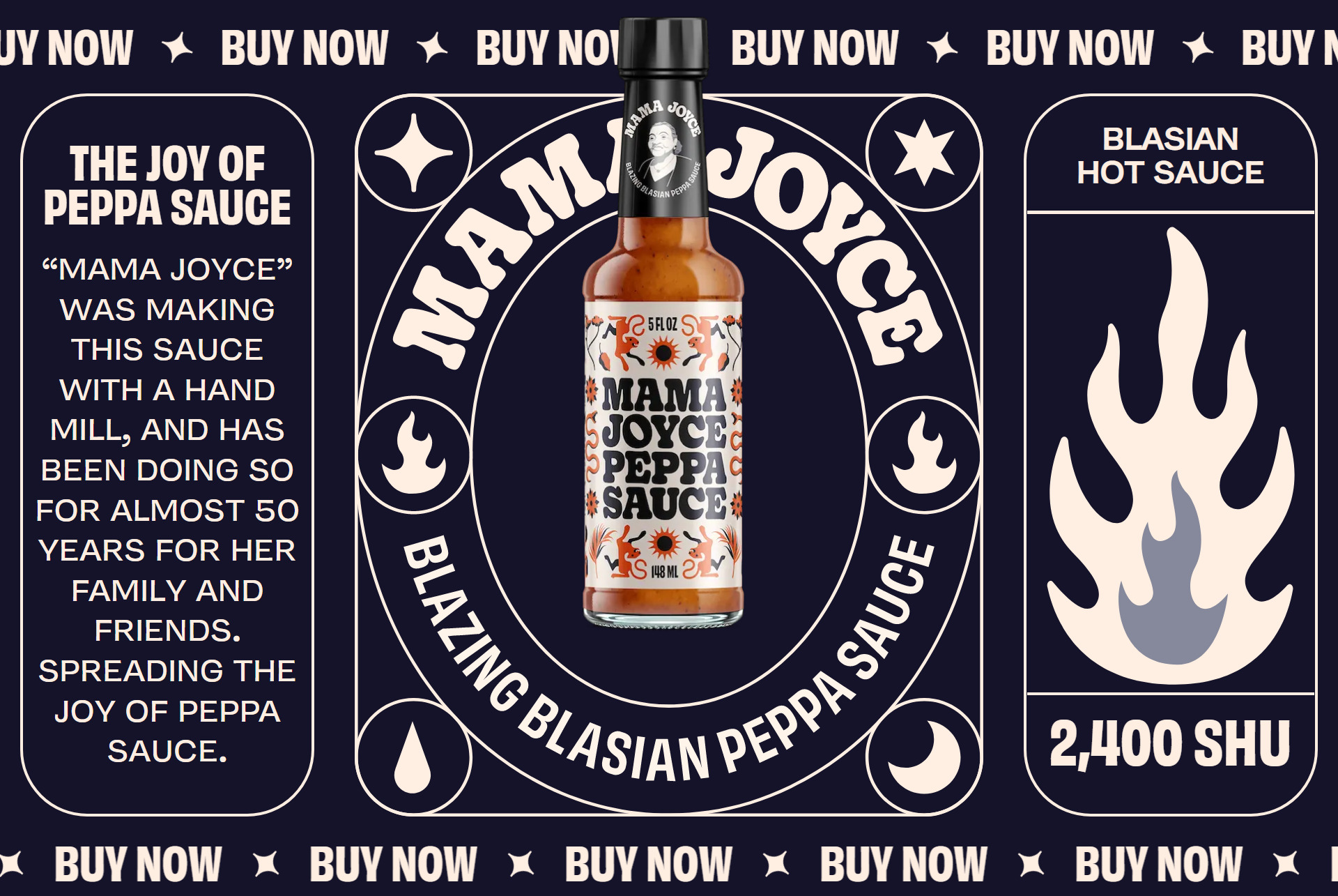 Typography Inspiration In Web Design - Mama Joyce Peppa Sauce