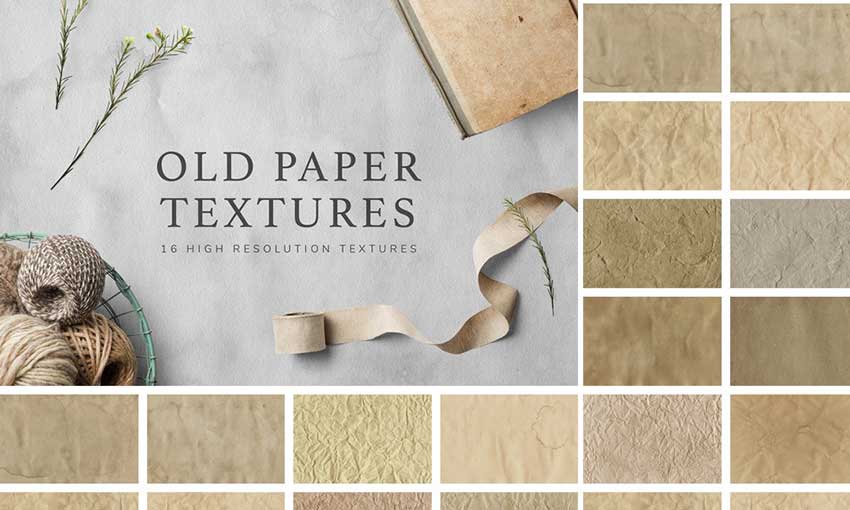 Example of Vintage Paper Textures Set
