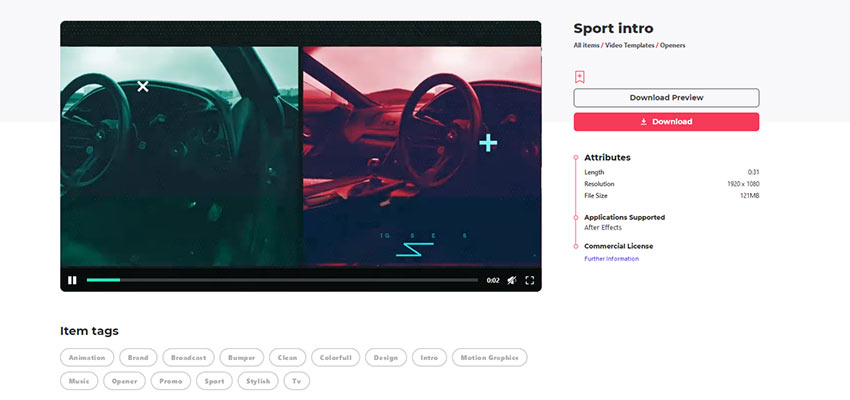 Video Intro Template from Envato Elements