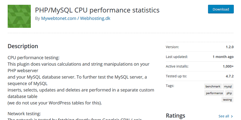 PHP/MySQL CPU Performance Statistics
