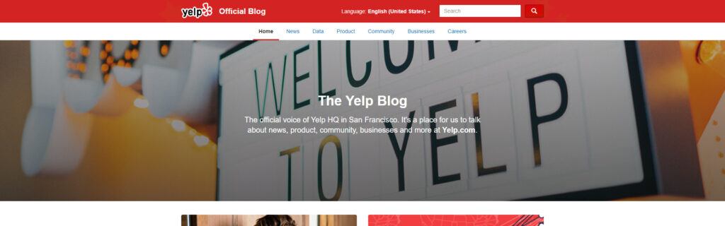 Yelp Blog - Built With WordPress